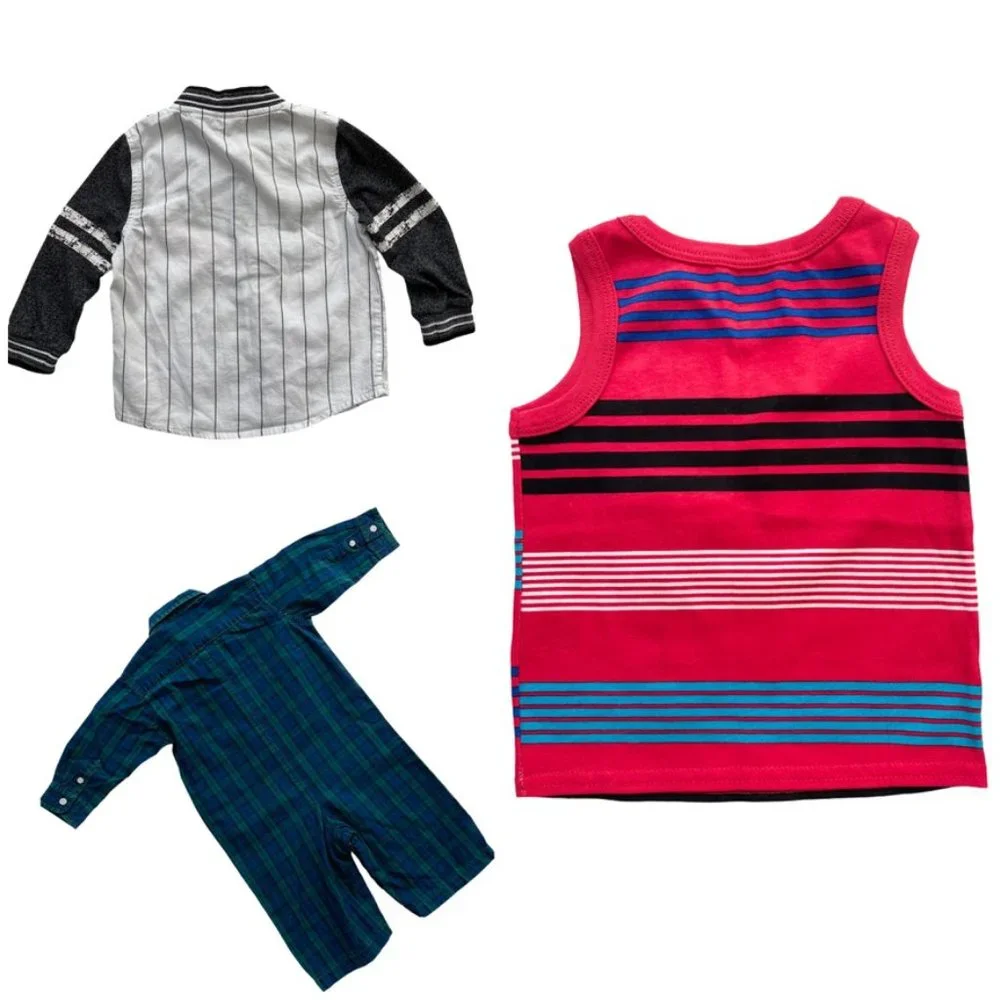Lot of 3pcs 100% Cotton outfits Baby Boy 12-18M - Picture 2 of 13